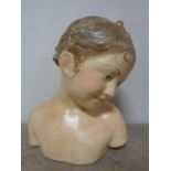 A 20th century Italian pottery bust of a female,