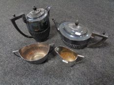 A four piece silver plated tea service.