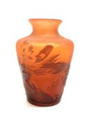 A Galle cameo glass vase, height 9.