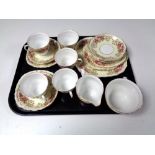 A tray containing a 20 piece Colclough bone china floral patterned tea service.