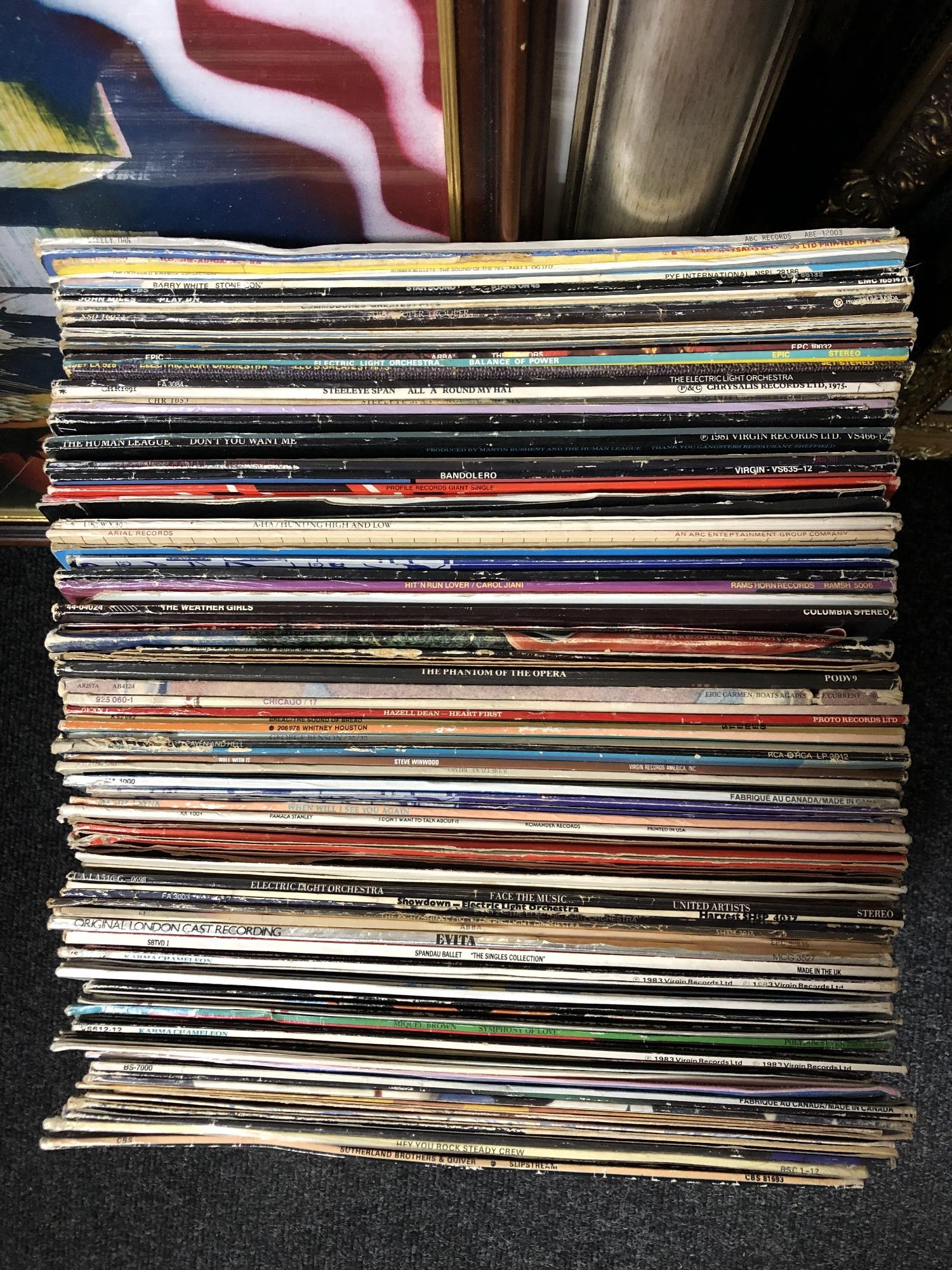 A box of vinyl LP's and 12" singles, Blondie, Rod Stewart, Spandau Ballet, - Image 2 of 4