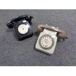 Two vintage telephones