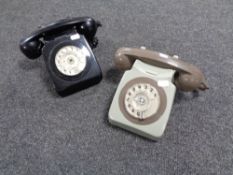 Two vintage telephones