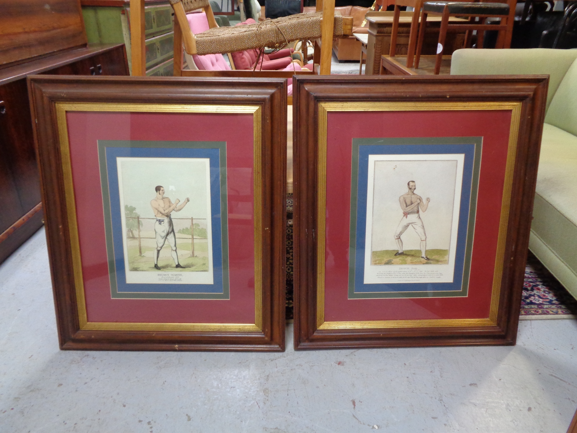 A collection of approximately 36 framed boxing prints and photographs depicting 19th and 20th - Image 3 of 5