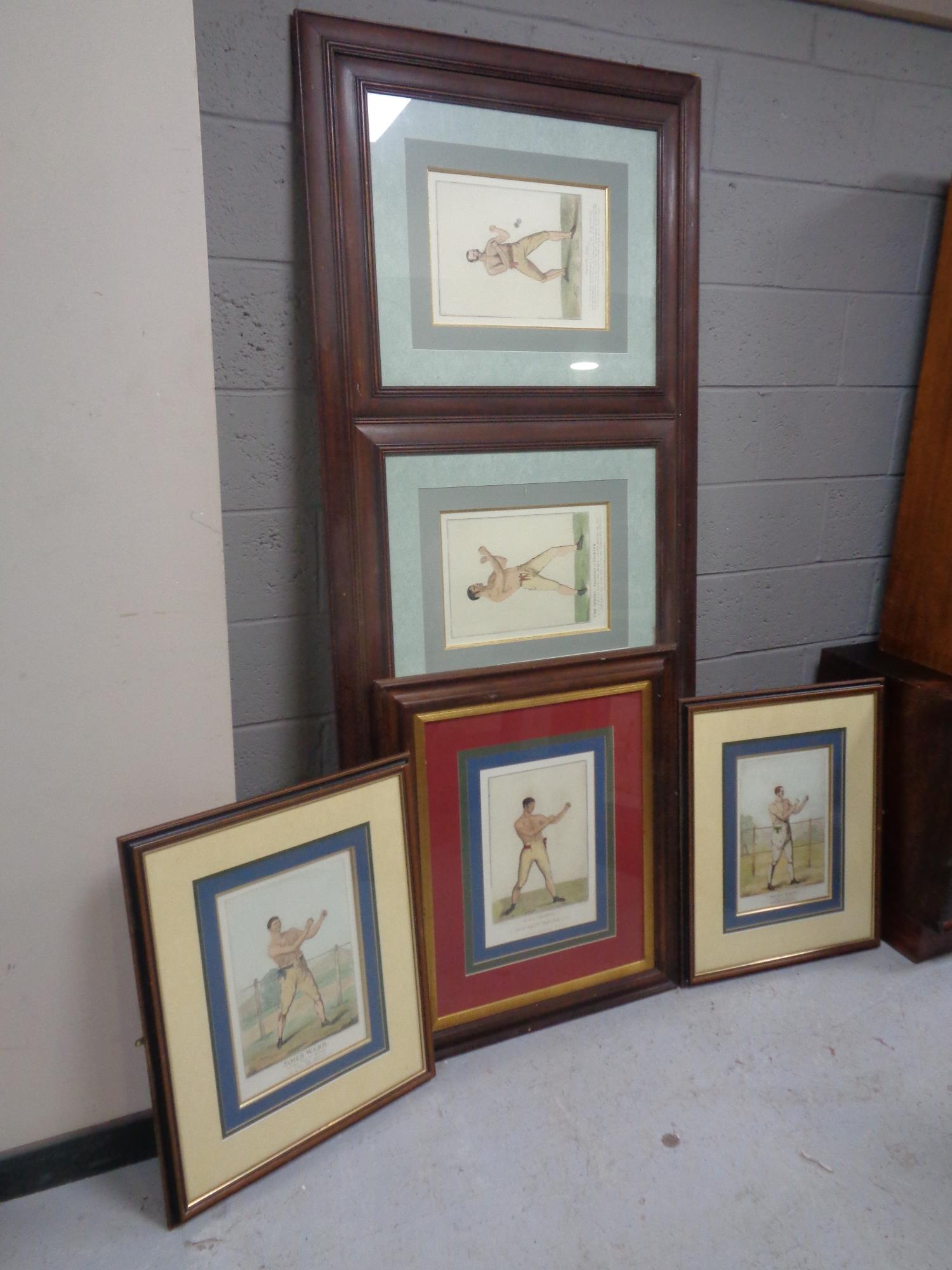 A collection of approximately 36 framed boxing prints and photographs depicting 19th and 20th - Image 2 of 5