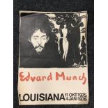 An Edvard Munch exhibition poster, Louisiana 11th October 1975 - 4th Jan 1976, unframed.
