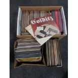 Three boxes containing a quantity of vinyl LPs to include classical, world music etc.