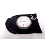 A silver cased pocket watch (a/f)