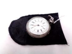 A silver cased pocket watch (a/f)