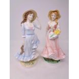Two Royal Worcester Seasons figures, Spring No. 1050 of 7500 and Summer No. 3967 of 7500.