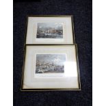 A pair of limited edition colour engravings of Newcastle