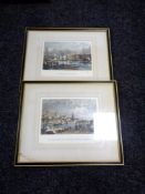 A pair of limited edition colour engravings of Newcastle