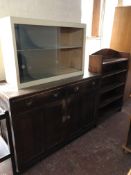 A 20th century century double door sideboard fitted two drawers together with a kitchen wall