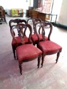A set of four Victorian mahogany dining chairs
