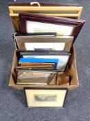 A box of assorted pictures and prints - I.