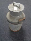 A 20th century aluminium churn with lid, height 70 cm.