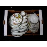 A box of Royal Worcester Evesham dishes, ramekins,