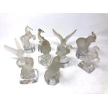 Ten Nachtmann crystal animal paperweights.