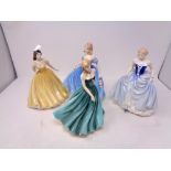 Four Royal Doulton Classics figures, Elizabeth, Sarah, Susan and Melissa.