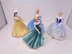 Four Royal Doulton Classics figures, Elizabeth, Sarah, Susan and Melissa.