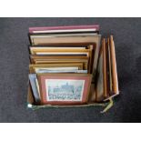 A box containing a large quantity of assorted framed pictures and prints to include L S Lowry etc