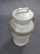 A 20th century aluminium churn with lid, height 70 cm.