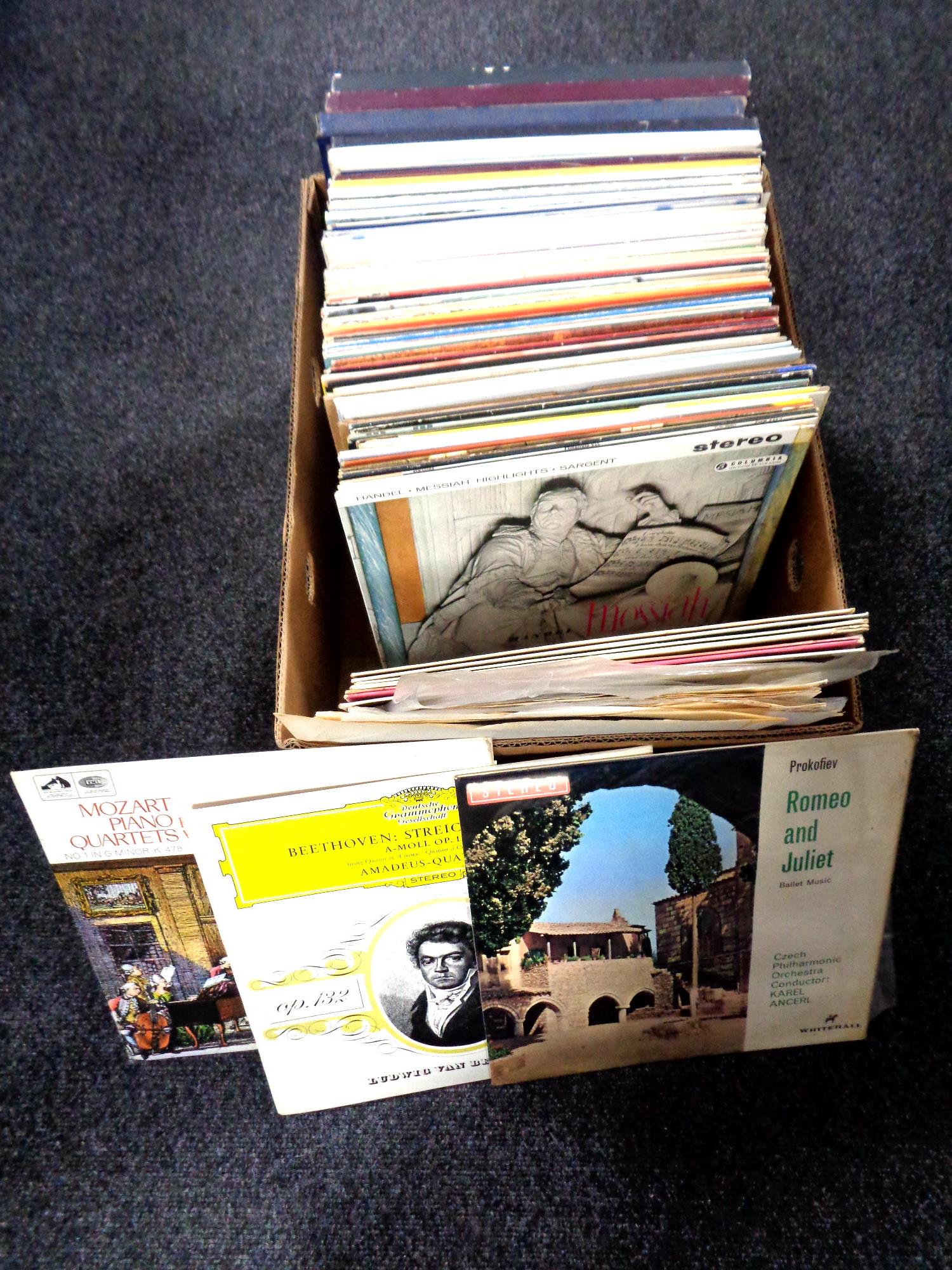 A box of vinyl LP records - classical