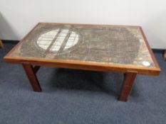 A mid 20th century Danish tile topped coffee table.