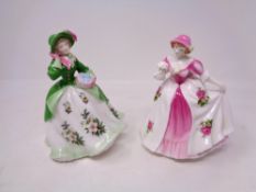 Two Royal Worcester figures, Sweet Holly No.1427 of 9500 and Sweet Peony No.1427 of 9500.