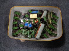 A vintage tin plate train set with Flying Scotsman engine,