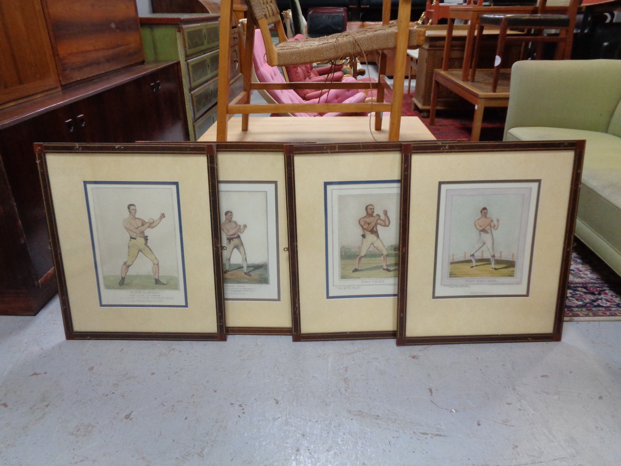 A collection of approximately 36 framed boxing prints and photographs depicting 19th and 20th - Image 4 of 5