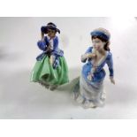 Two Royal Doulton figures, Top o' the Hill HN1933 and Sally HN3851.