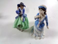 Two Royal Doulton figures, Top o' the Hill HN1933 and Sally HN3851.