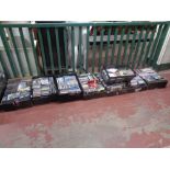 Seven crates and boxes of assorted DVD's and CD's