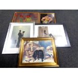 Seven framed pictures - Vettriano prints,