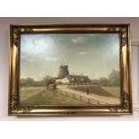 William Henricksen- Dronningem Molle : A windmill, oil on canvas, 60 x 42 cm, signed, framed.