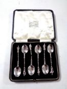 A set of six early 20th century Sheffield Silver apostle spoons (one a/f).