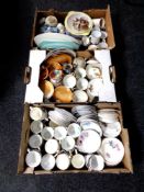 Three boxes of a large quantity of assorted English and Japanese tea china, antique dinner ware,