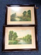 A pair of Edwardian framed prints after Elvin Edwards titled ' A June Morning' and 'September Eve'.