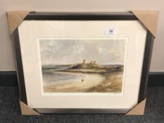 After Tom MacDonald : Dunstanburgh, reproduction in colours, signed in pencil, 21 cm by 30 cm,