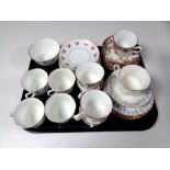 A tray containing a 17 piece Royal Stafford Old English Garden bone china tea service together with