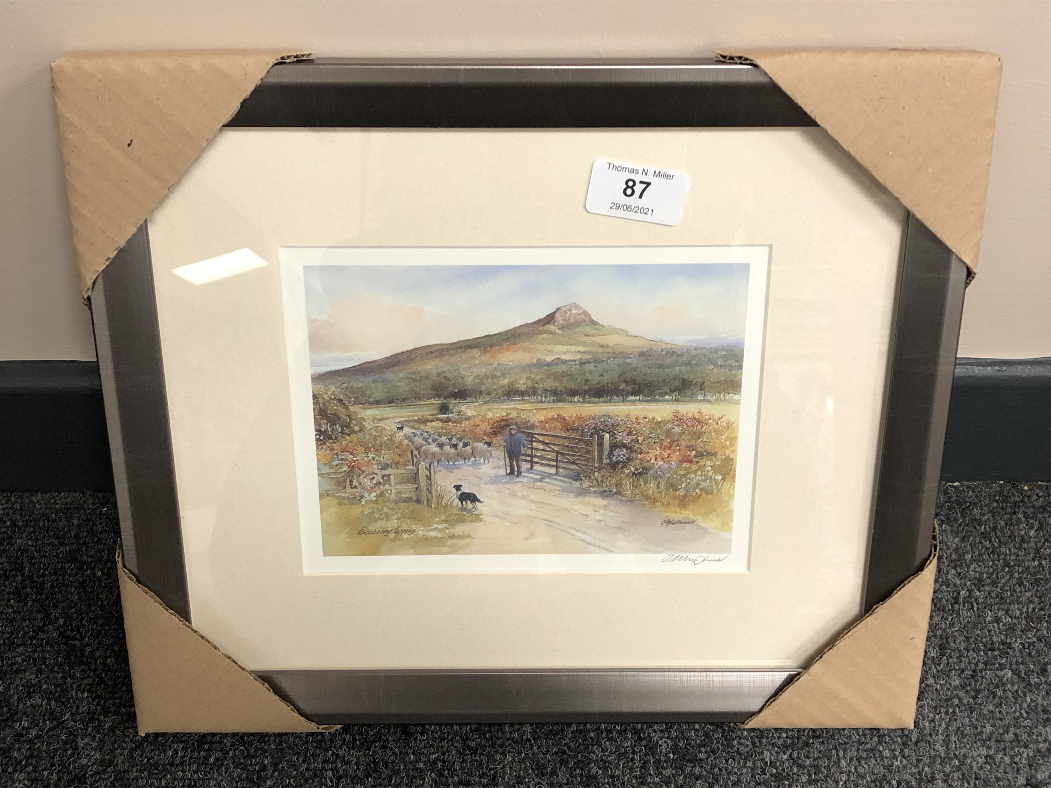 After Tom MacDonald : Roseberry Topping, reproduction in colours, signed in pencil, 13 cm by 18 cm,