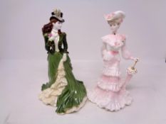 Two Coalport La Belle Epoque figures, Helena riding in Hyde Park No.