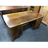 A continental stained beech writing desk