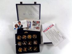 A tray containing a collection of commemorative coins relating to Princess Diana (approx.