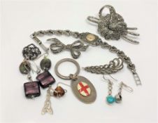 A collection of silver marcasite and other jewellery (Qty)