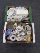 Two boxes containing boxed Royal Worcester ramekins, commemorative china,