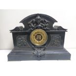 A Victorian slate mantel clock