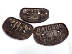 Four cast iron railway plaques