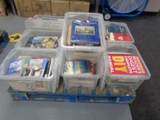 A pallet containing approximately 8 boxes of books
